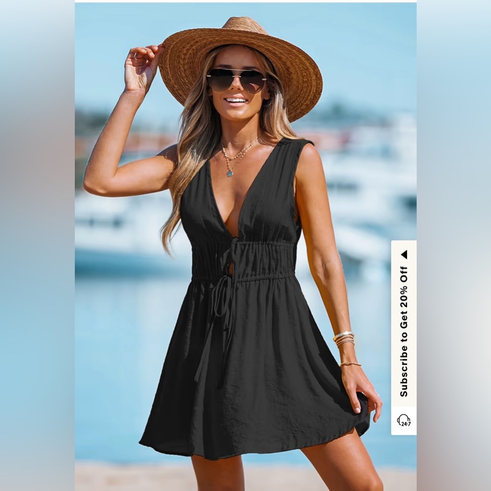 Cupshe Black Swim Cover-Up Dress